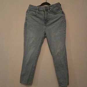 Madewell Mom Jeans Women's 28P High Rise Tapered Leg Light Wash Denim